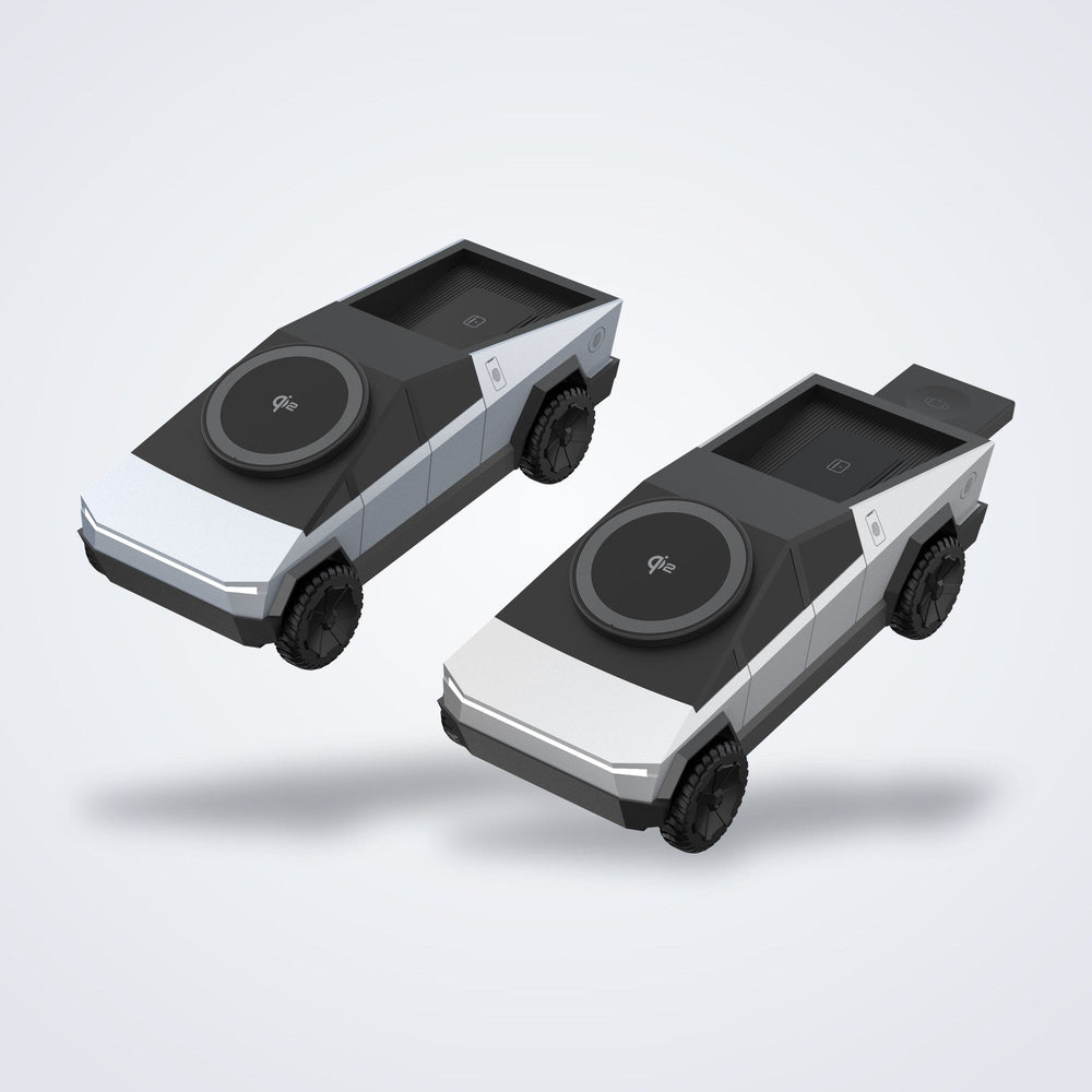 Apex CyberDock™ — 3-in-1 Qi2 15W Wireless Charging Station | Cybertruck-Inspired Desk Charger for iPhone, Apple Watch & AirPods — view 12
