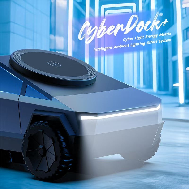 Apex CyberDock™ — 3-in-1 Qi2 15W Wireless Charging Station | Cybertruck-Inspired Desk Charger for iPhone, Apple Watch & AirPods — view 18