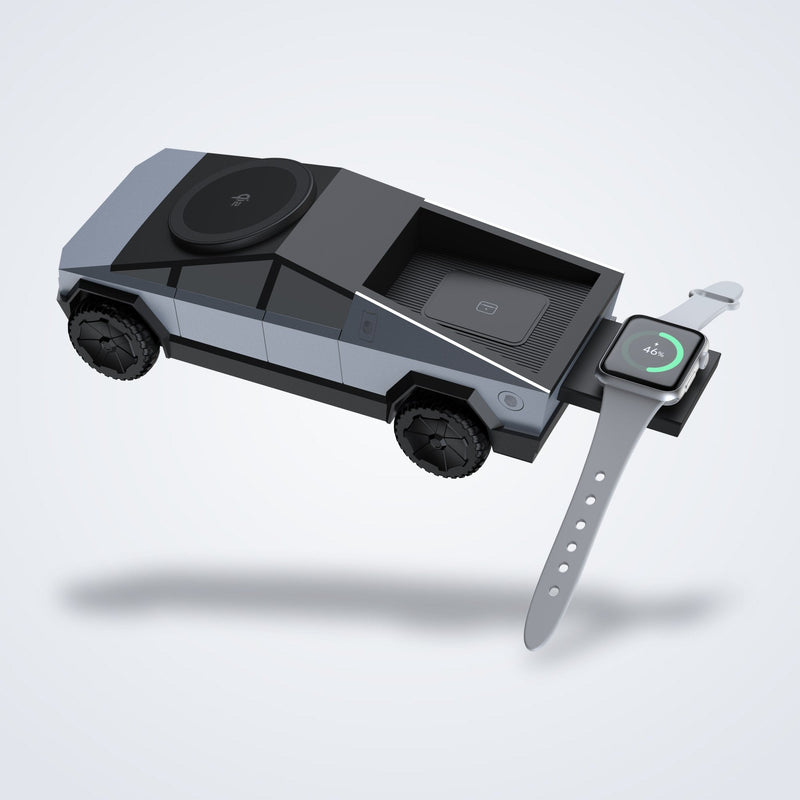CyberDock watch tray sliding out of the tailgate