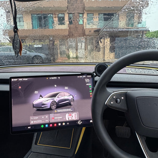 Screen tilted toward driver