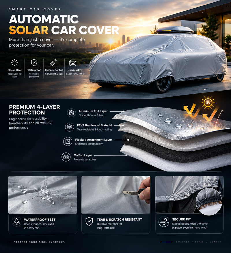 Apex AutoCover premium four-layer protection: aluminium foil, PEVA, flocked, cotton