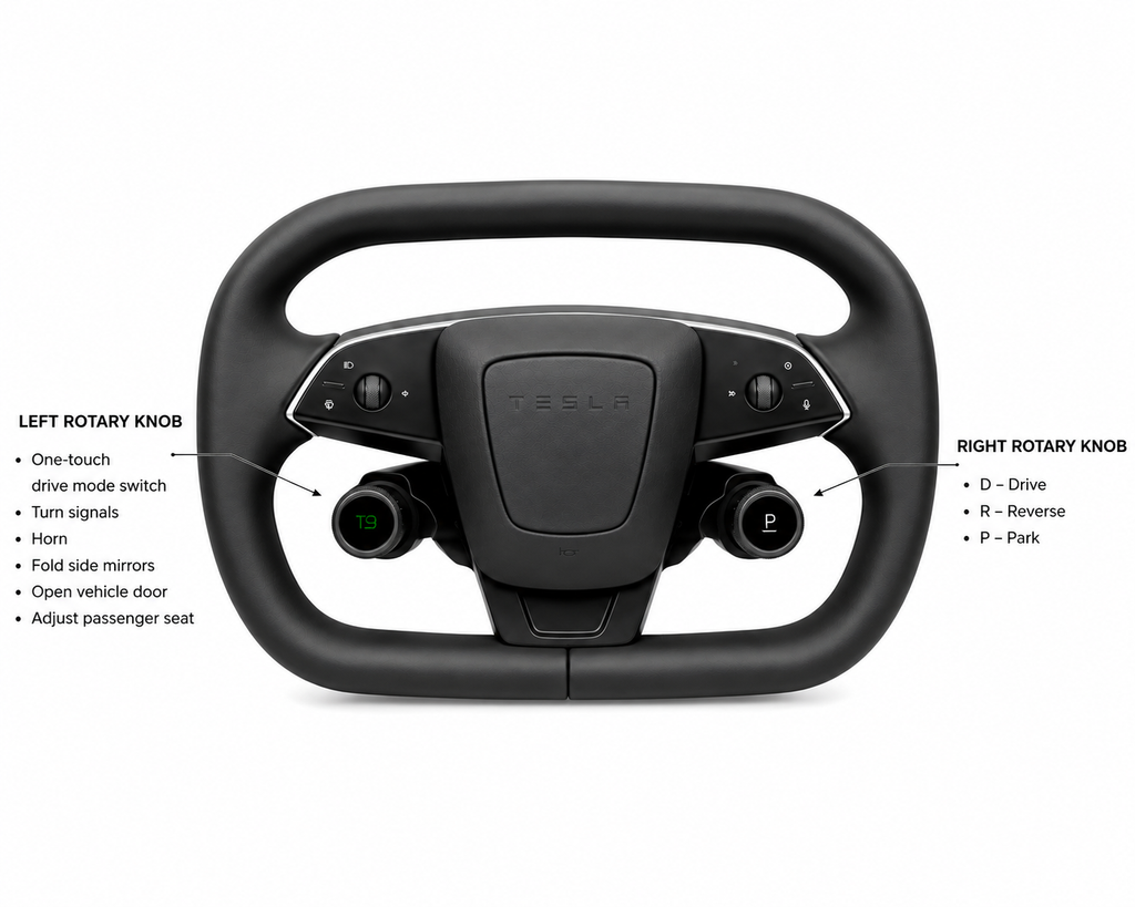 Apex T9 Cyber Steering Wheel™ | Rotary Control Wheel for Tesla Model 3 & Model Y