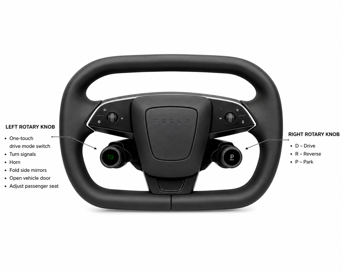Apex T9 Cyber Steering Wheel™ | Rotary Control Wheel for Tesla Model 3 & Model Y