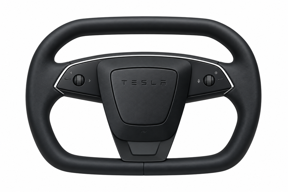 Cybertruck-Style Steering Wheel for Tesla Model 3 Highland & Model Y Juniper