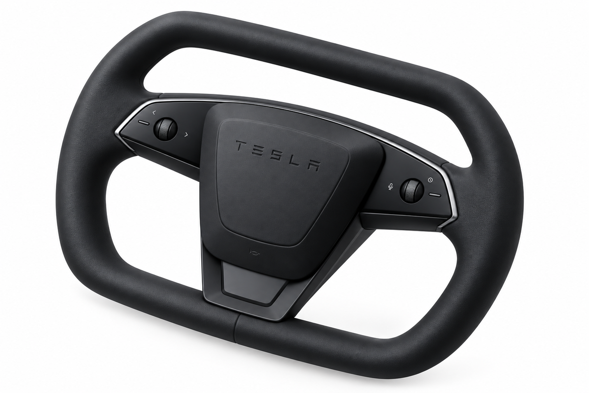 Cybertruck-Style Steering Wheel for Tesla Model 3 Highland & Model Y Juniper