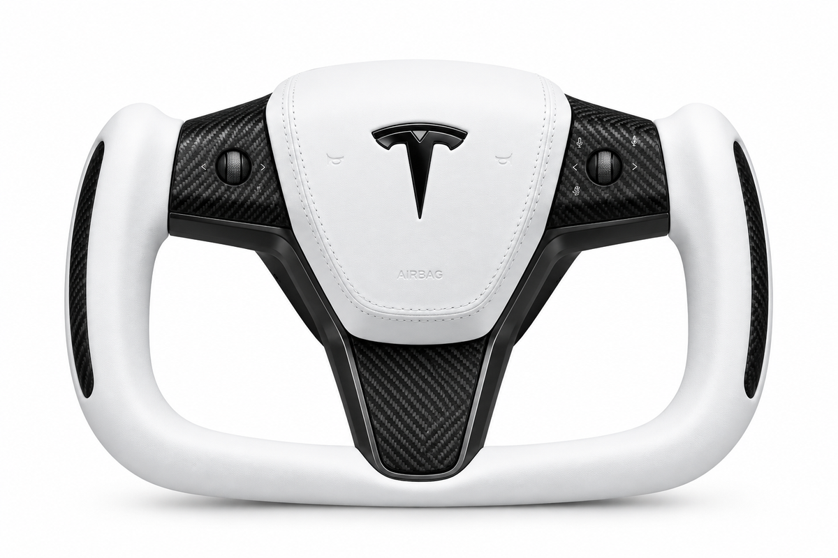Yoke-Style Carbon Fiber Steering Wheel – Ellipse Nappa Leather
