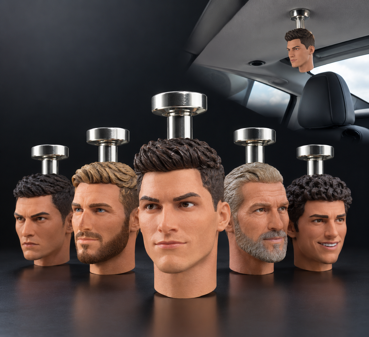 Magnetic Mini Head Buddy — Tesla Car Interior Figurine