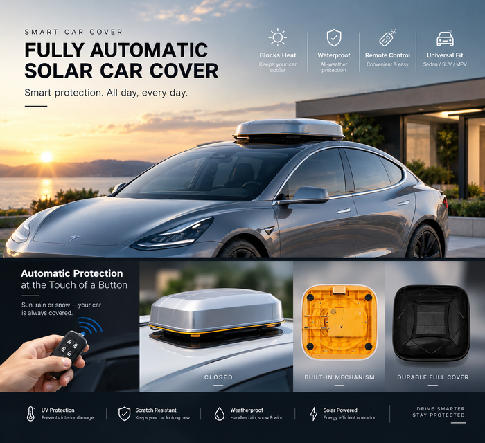 Apex AutoCover™ | Automatic Solar Car Cover with Remote — Fits Sedans & SUVs
