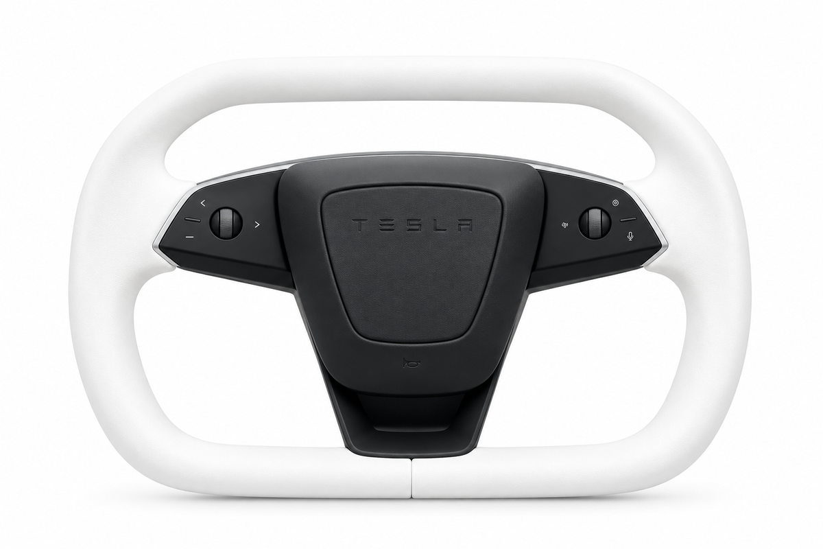 Cybertruck-Style Steering Wheel for Tesla Model 3 Highland & Model Y Juniper