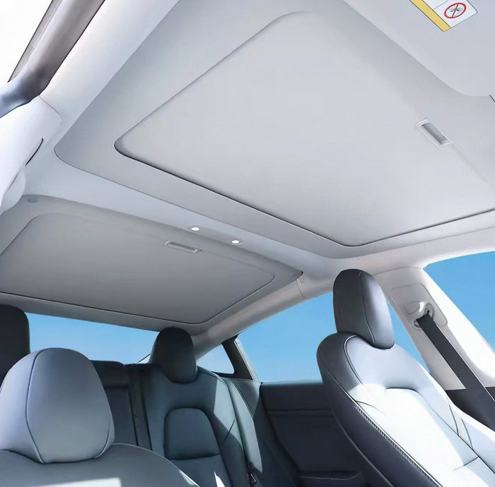 Apex SkyShade™ — Retractable Glass Roof Sun Shade for Tesla Model 3 Highland