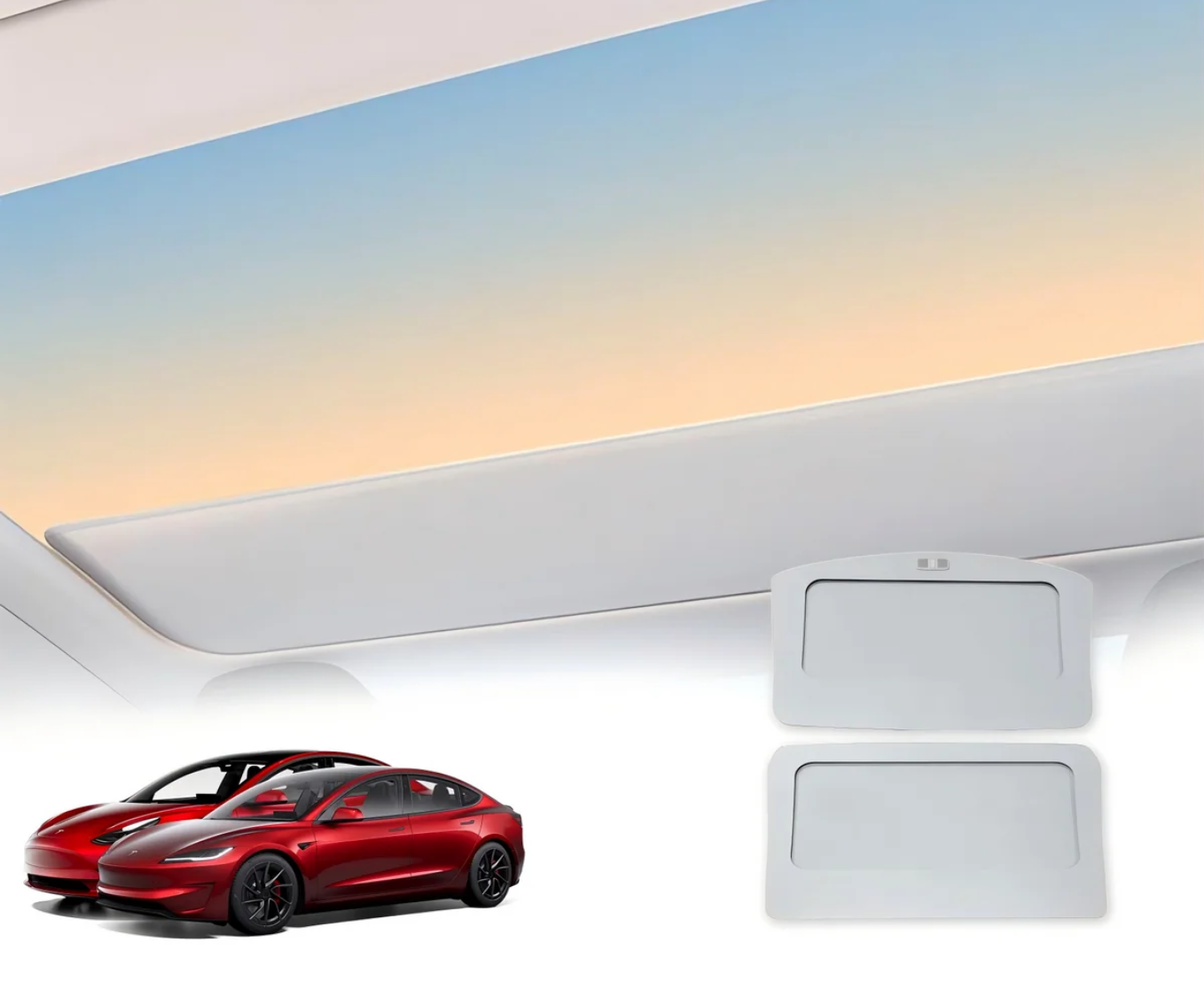 Apex Voice-Controlled Electric Retractable Glass Roof Sunshade | Tesla Model 3 (2017–2026+)