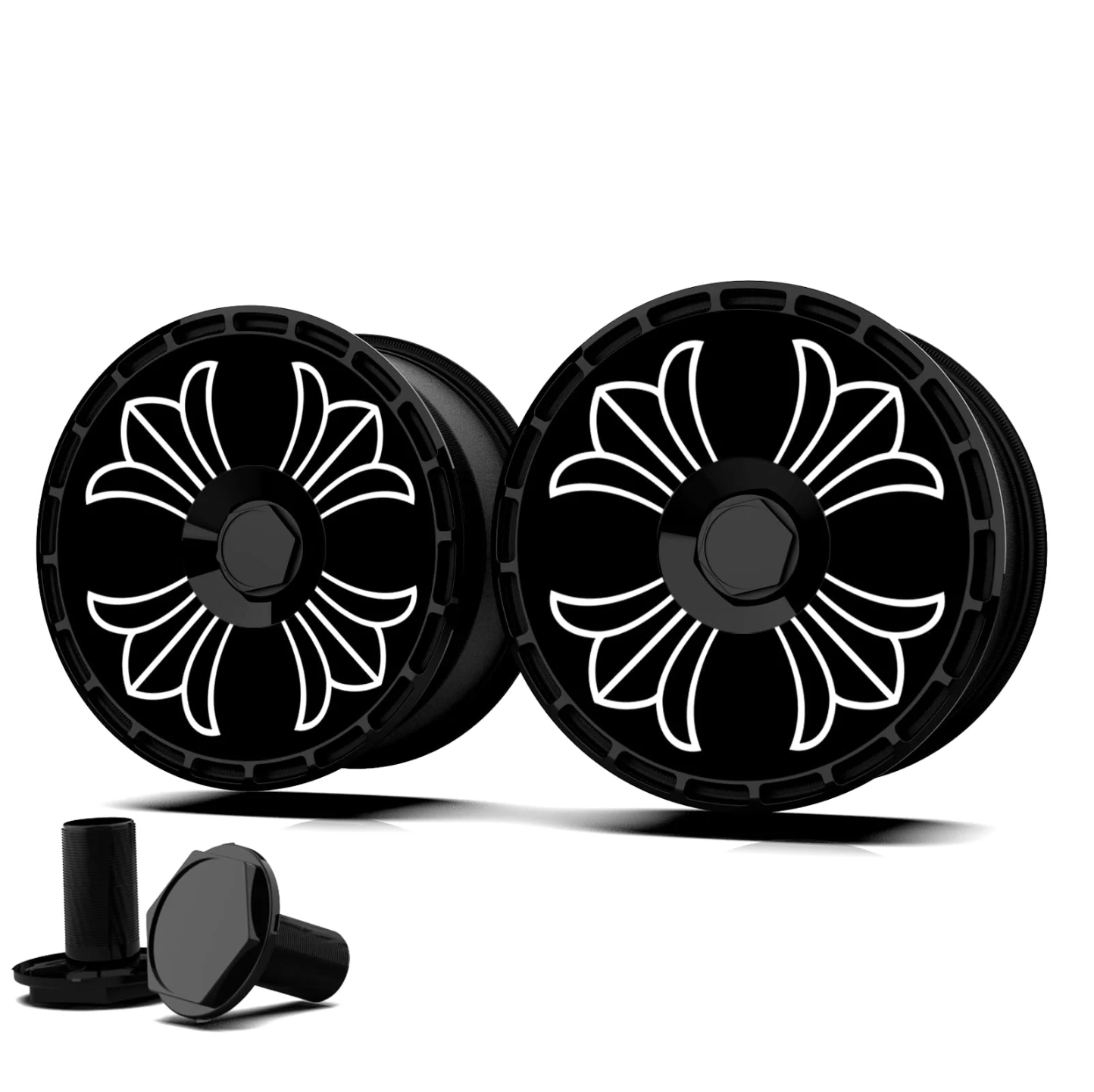 Apex Wheel Covers — Black Flower