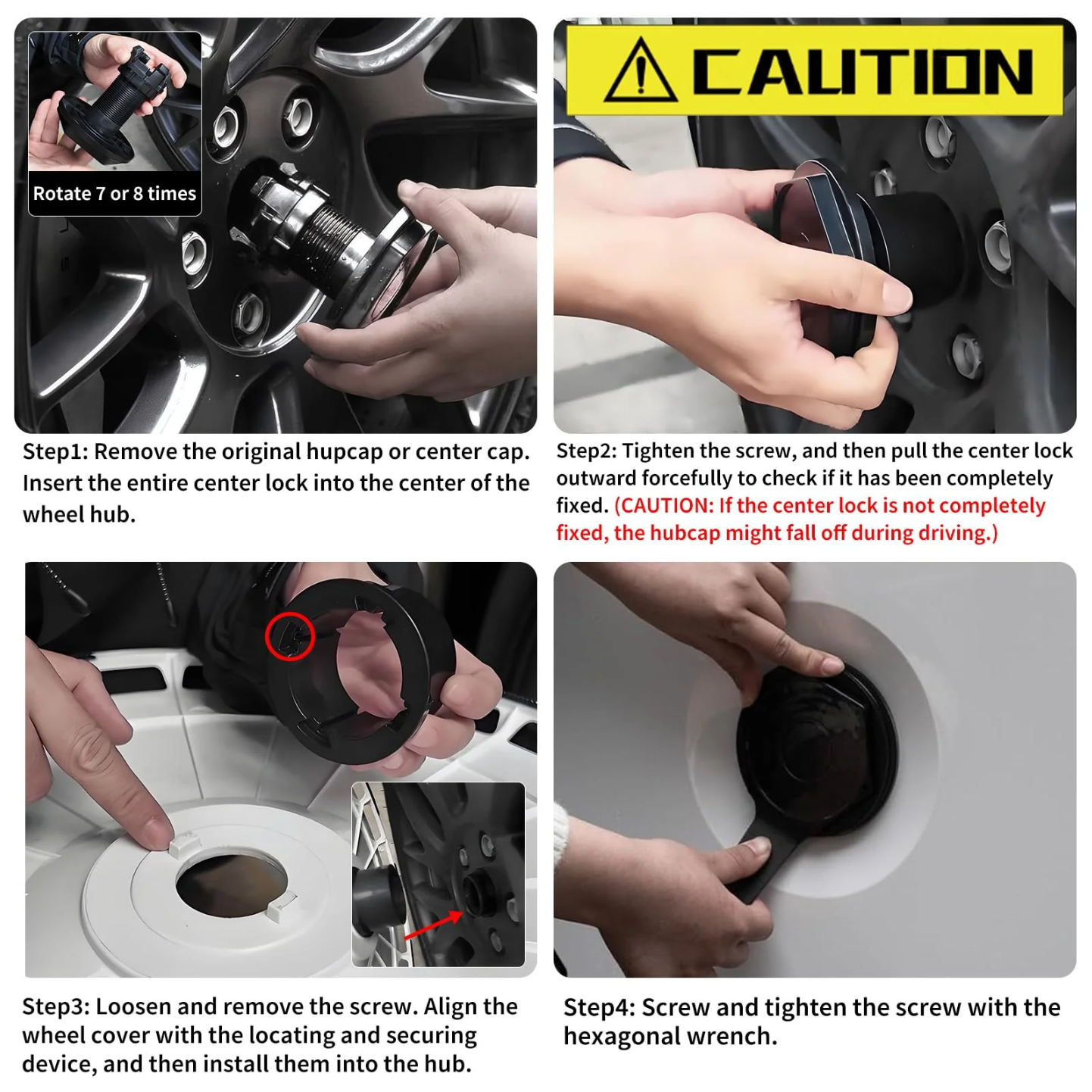 Apex Wheel Covers — Black Flower