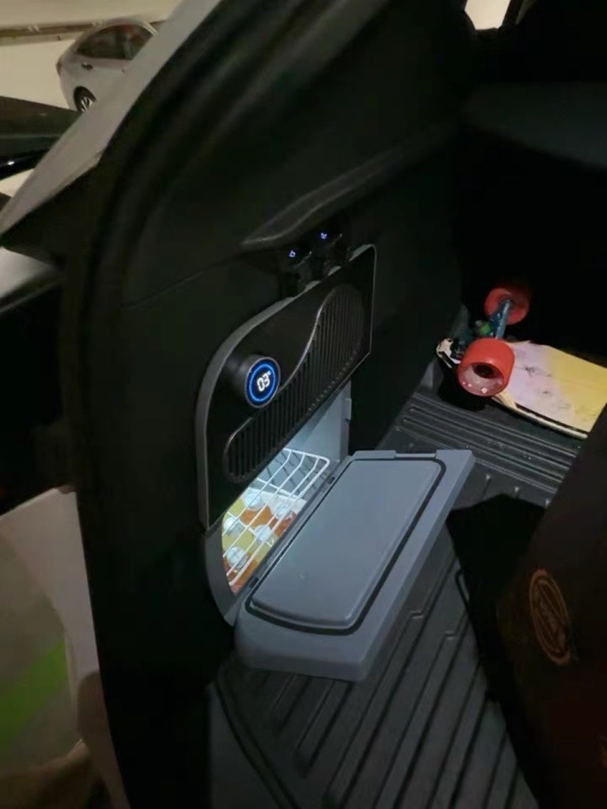 Night, drawer open and lit