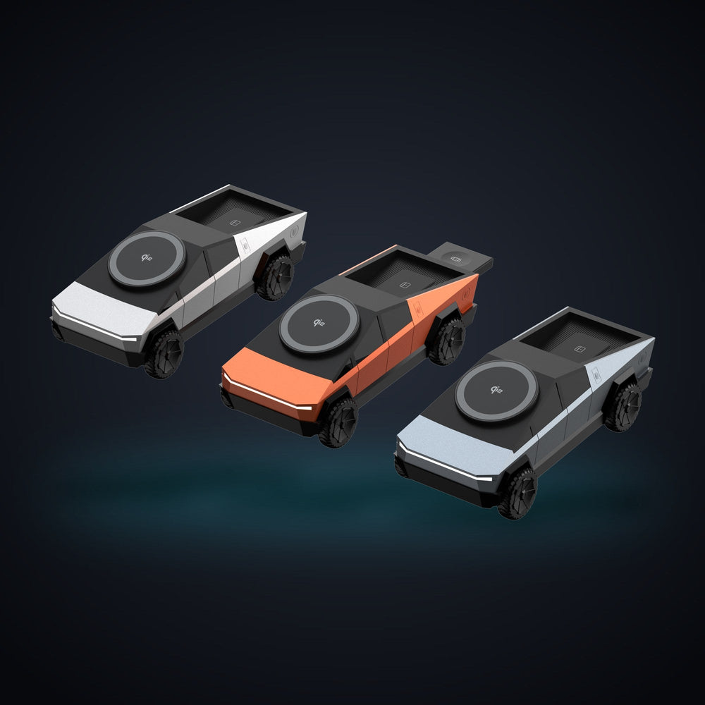 Apex CyberDock™ — 3-in-1 Qi2 15W Wireless Charging Station | Cybertruck-Inspired Desk Charger for iPhone, Apple Watch & AirPods — view 21