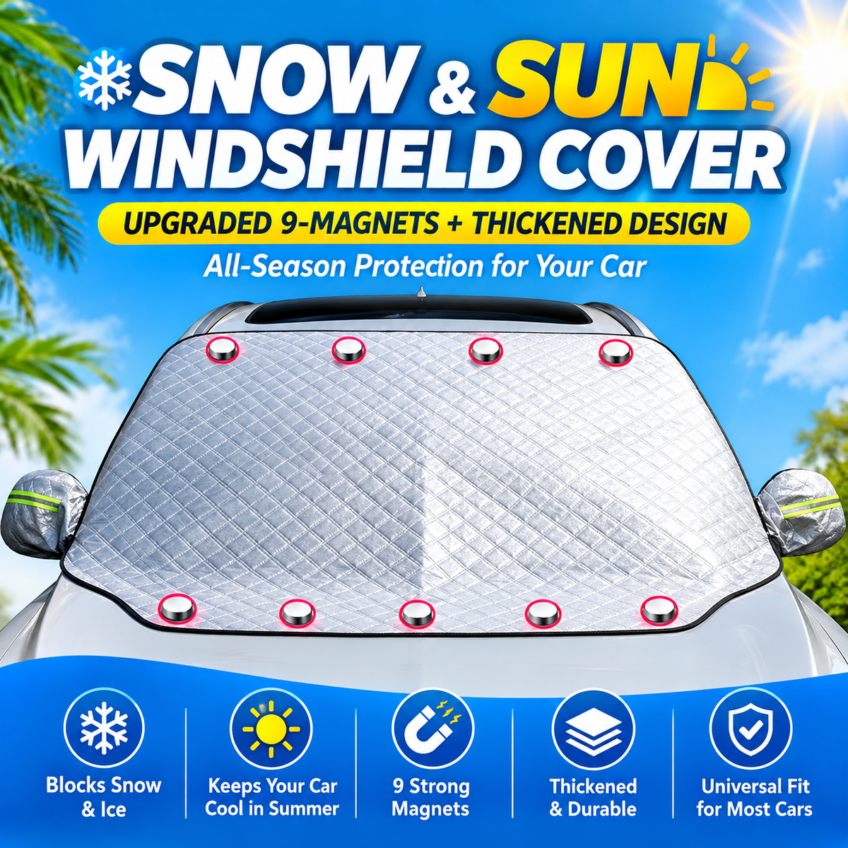 Apex FrostShield — Magnetic All-Season Windshield Cover