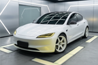 Yellow headlight Tesla